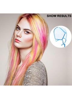 HY Home Dyeing Hair Set of 4 PCS, Highlighting Frosting Cap Highlight for Hair Cap Dye Color with Plastic Hooks Hair Coloring Salon Hairdressing Tool Kit Supplies (Blue)  - Image 5