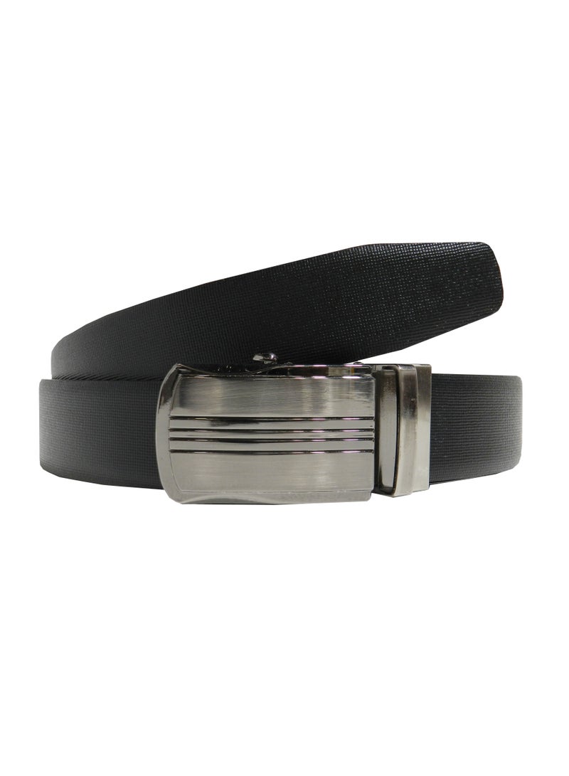 LAVERI LEATHER حزام رسمي من الجلد الطبيعي 35 مم باللونين الأسود والبني للرجال مع مشبك قفل تلقائي - Image 3