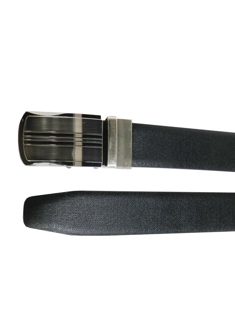 LAVERI LEATHER حزام رسمي من الجلد الطبيعي 35 مم باللونين الأسود والبني للرجال مع مشبك قفل تلقائي - Image 5