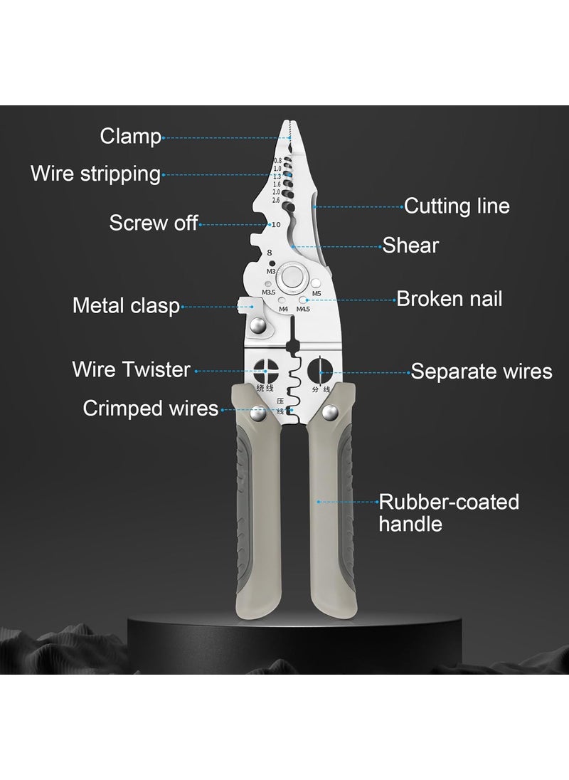 Calyrex - Calyrex Multifunctional wire stripper cable cutting pliers multipurpose professional wire stripper crimper wire stripping tool for electrical cable cutting - Image 1