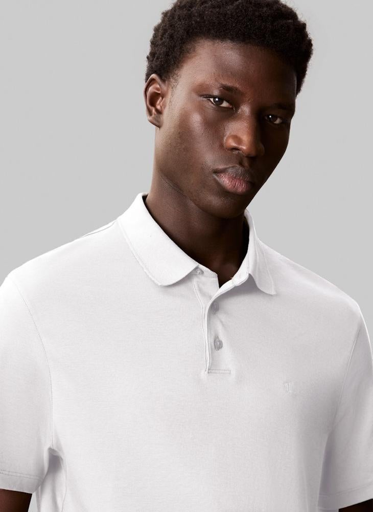 CALVIN KLEIN Cotton Short Sleeve Polo - Image 3