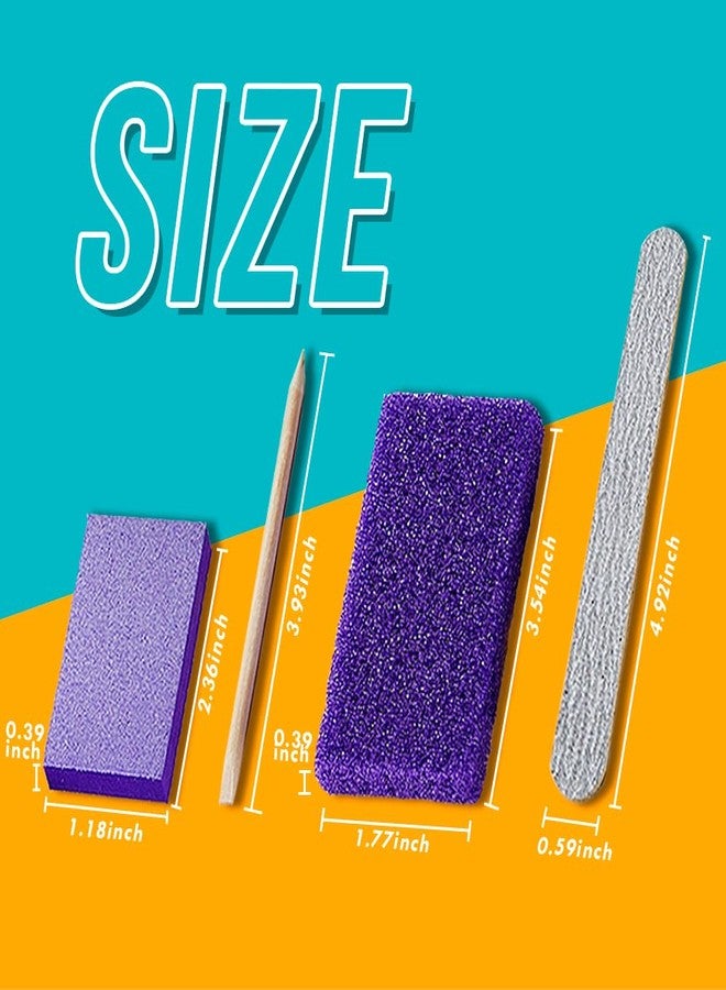 NOVAL Disposable Nail Salon Manicure Pedicure Set Kit Foot for Nail Beauty,4- Piece Including Nail File 80/100 Grit, Pumice, Buffer And Pusher,12 Kits - Image 3