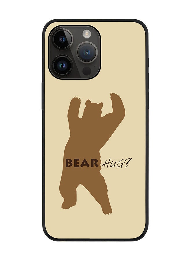 Stylizedd Rugged Black edge case for Apple iPhone 14 Pro Max Slim fit Soft Case Flexible Rubber Edges Anti Drop TPU Gel Thin Cover - Bear Hug - Image 1