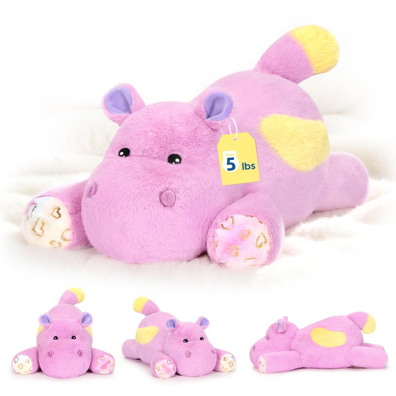 PEACH CAT 236 inch 5 lbs Hippo Weighted Stuffed Animals Large Hippopotamus Plushies Cute Plush Toys Gifts for Kids Adults - Image 3