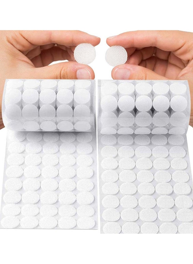 500 Pair Sets Hook and Loop Coin Dots 20mm Self Adhesive Waterproof Double Sided Strong Sticky Back Coins Dots for DIY Crafts Hook and Loop Tapes for Floor Glasses Metals - Image 1