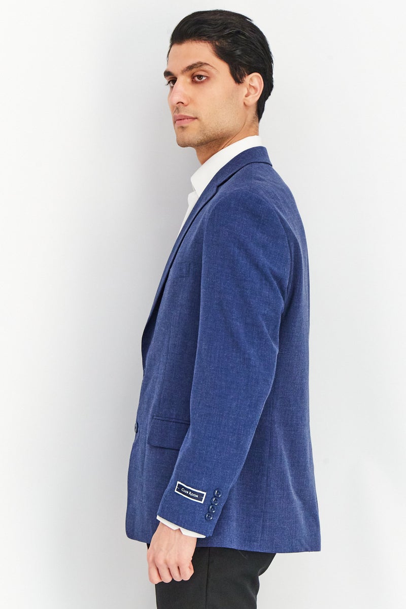 Club Room جاكيت بليزر سادة للرجال بقصة عادية، أزرق - Image 2