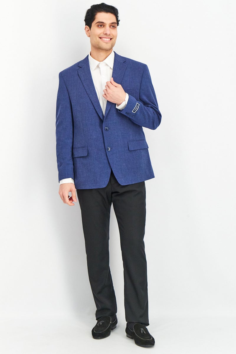 Club Room جاكيت بليزر سادة للرجال بقصة عادية، أزرق - Image 4