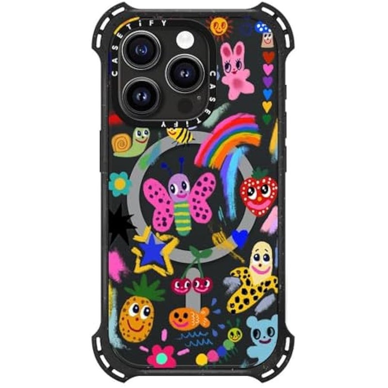 Casetify Bounce iPhone 15 Pro Case 【6X Military Grade Drop Tested / 21.3ft Drop Protection/Compatible with Magsafe】 - Good Vibes - Triple Black - Image 4