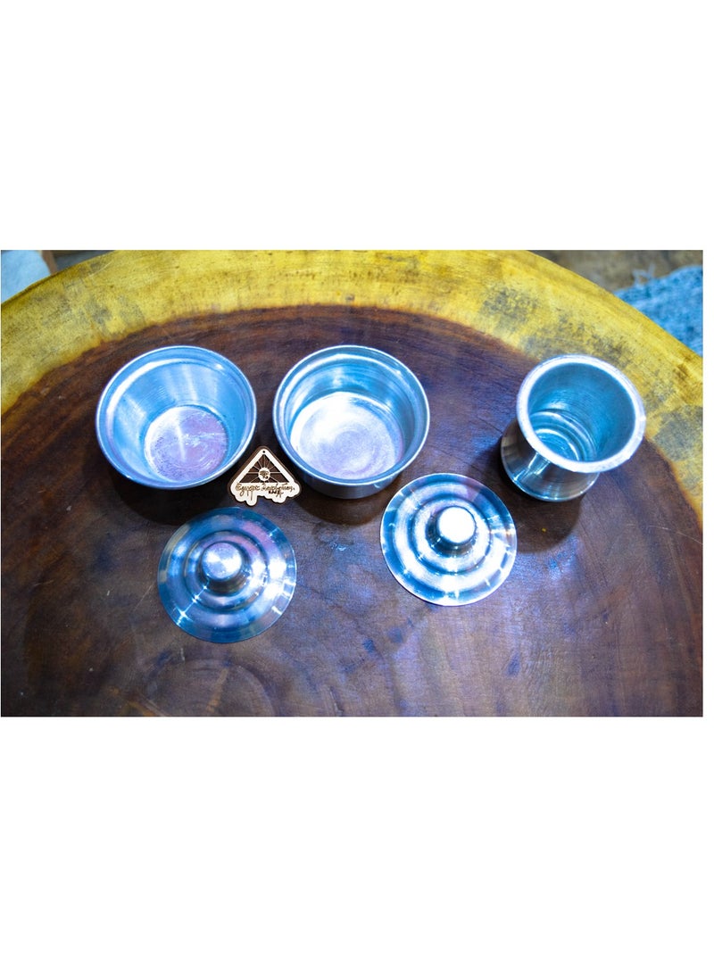 Egypt Antiques The art of small figures, 2 pots and an ammonia basin, handmade by Egypt Antiques  - Image 3