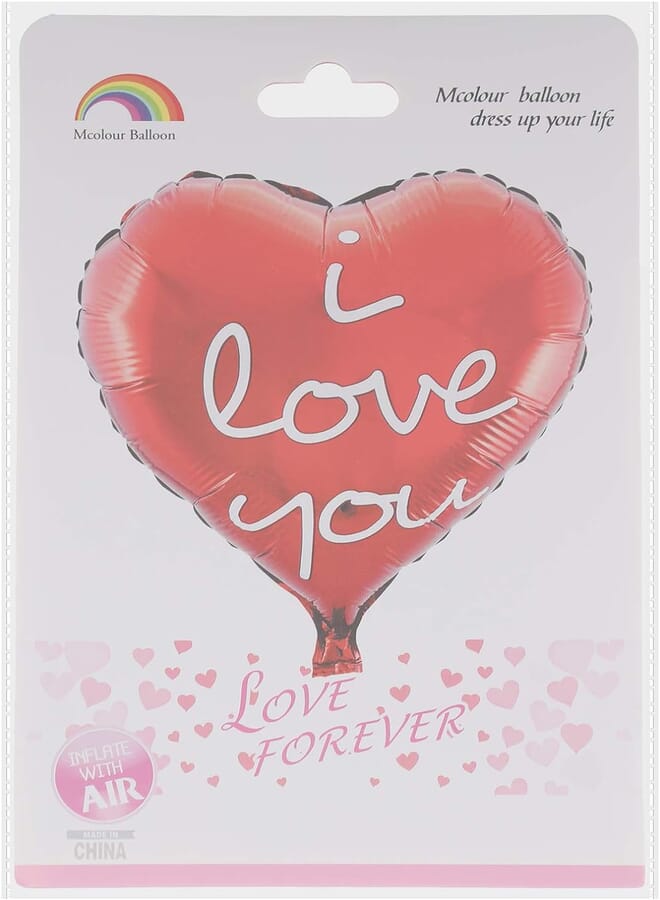 Mcolour Balloon Mcolour Balloon I Love You Foil Balloon - Red and White