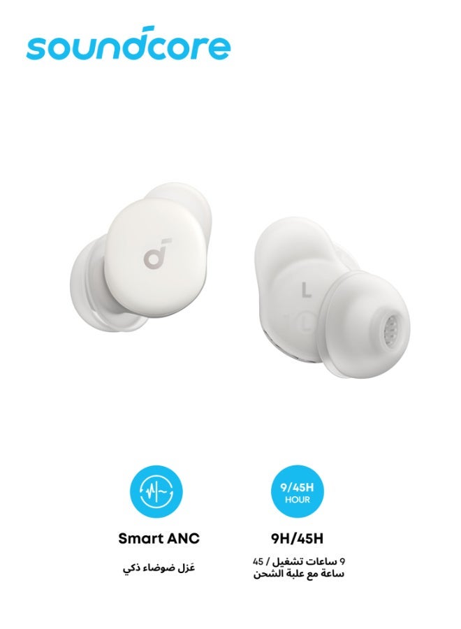 Soundcore ساوندكور C30i من أنكر، سماعات أذن مفتوحة، سماعات رأس قابلة للتثبيت، راحة خفيفة الوزن، ملاءمة مستقرة، تصميم قاسي، مقابض أذن قابلة للتثبيت، محركات كبيرة لصوت واضح، وقت تشغيل 10 ساعات - 30 ساعة، مقاومة للماء IPX4 باللون الأسود و Sleep A30 من أنكر سماعات أذن للنوم، سماعات رأس ذكية لإلغاء الضوضاء النشطة للنوم، نظام تكيفي لإخفاء الشخير، راحة فائقة للذين ينامون على الجانب، وقت تشغيل 45 ساعة باللون الأبيض القمري - Image 3