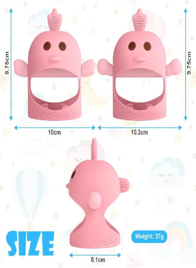 Vicloon Vicloon Baby Teething Toys, 2 Packs Silicone Baby Teether Toy for Infants 3+ Months, BPA Free Anti-Drop Silicone Mitten Teething Toy for Soothing Sore Gums, Baby Chew Toys for Sucking Needs  - Image 2