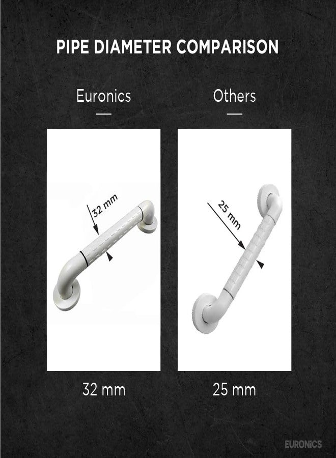 Euronics� Straight Nylon Grab Bar for Toilet| Heavy Duty Nylon Grab Bar for Elderly | NGR01-300mm - Image 5