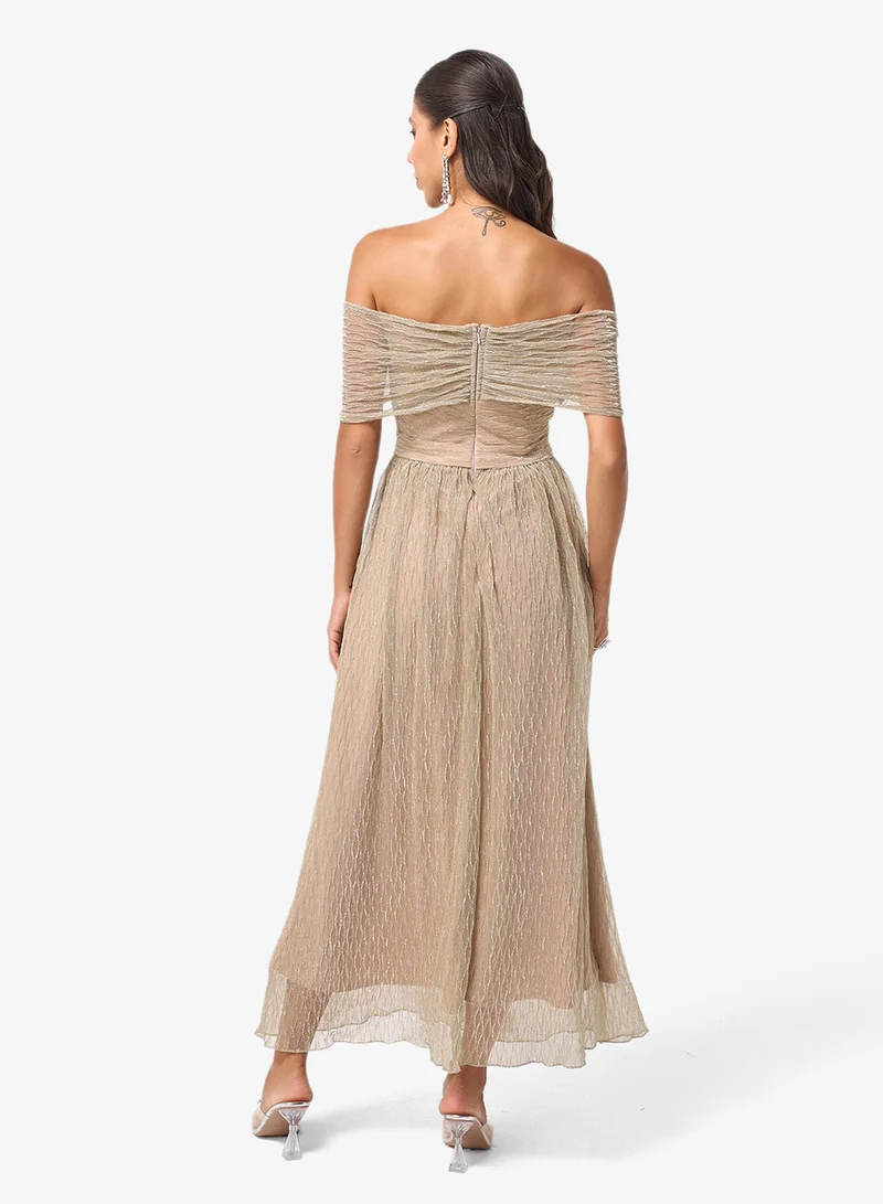 Threadz by Ajooni Off Shoulder Sequin Maxi Dress