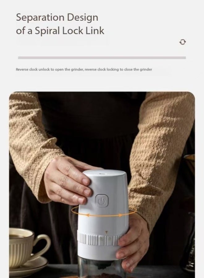 Electric Coffee Grinder 13 W ,Portable Electric Coffee Grinder, USB Rechargeable Burr Coffee Grinder, Spice Grinder Electric, Automatic Conical Coffee Bean Grinder for Espresso Drip French Press Grinder  - Image 4