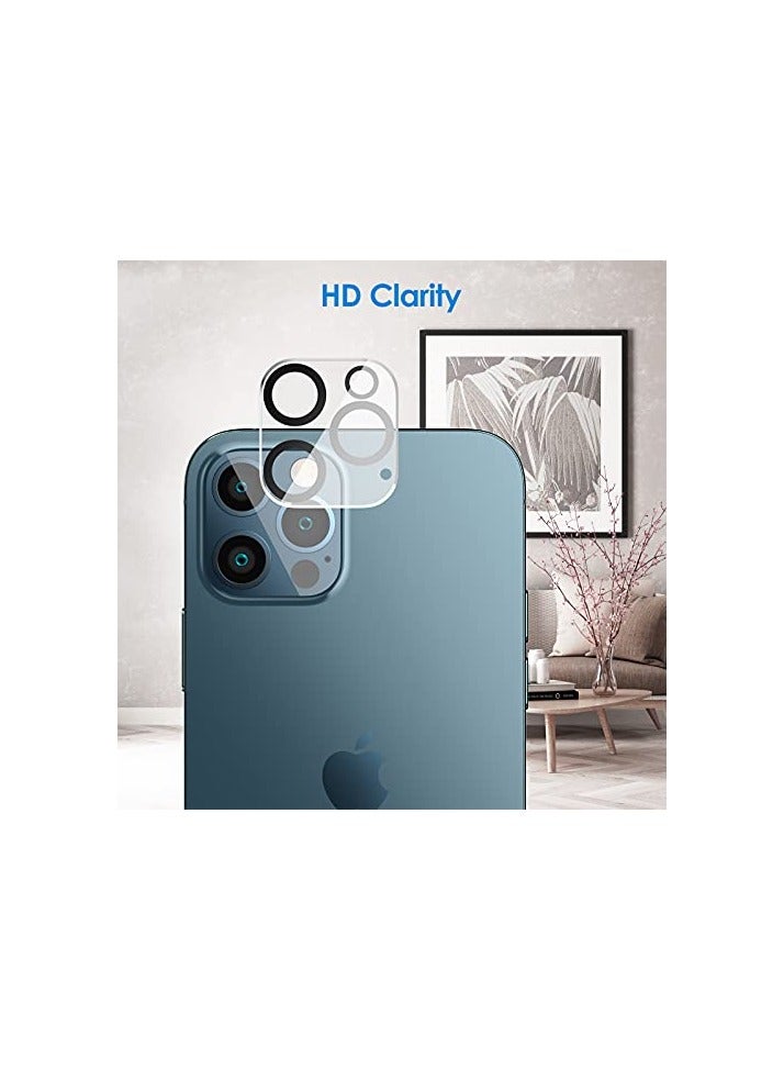 جي تيك واقي شاشة JETech لهاتف iPhone 12 Pro مقاس 6.1 بوصات مع واقي عدسة الكاميرا، طبقة من الزجاج المقسى، عبوتان لكل منهما - Image 3