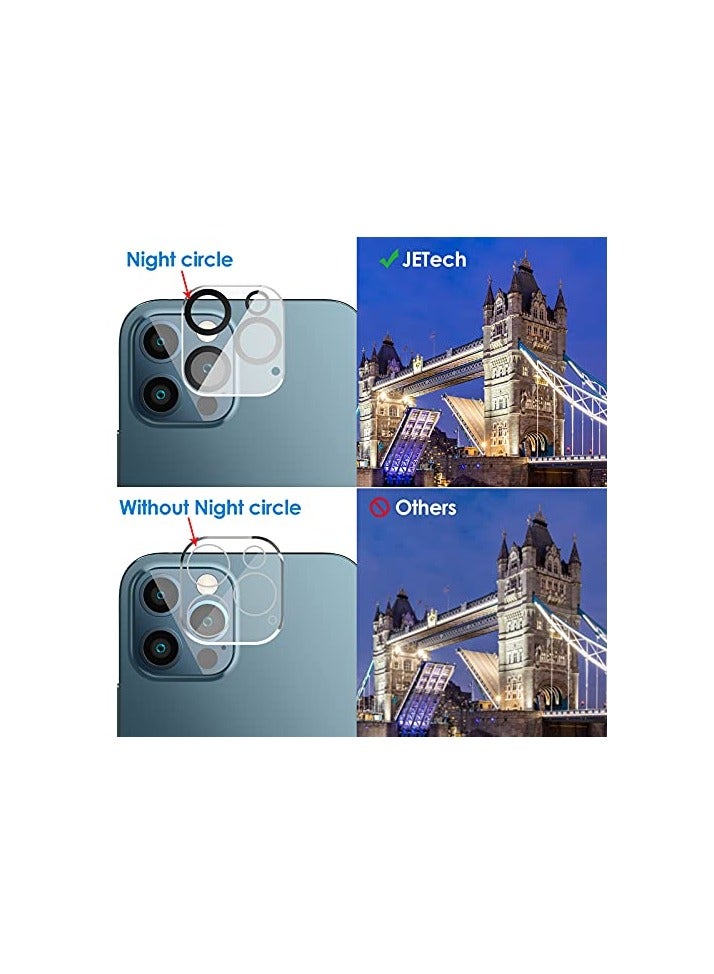 جي تيك واقي شاشة JETech لهاتف iPhone 12 Pro مقاس 6.1 بوصات مع واقي عدسة الكاميرا، طبقة من الزجاج المقسى، عبوتان لكل منهما - Image 5