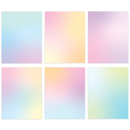 THiNKABLE Pastel Gradient Paper Stationery, Aesthetic Paper 8.5 x 11 Inches, 60 Sheets, Colorful Writing Paper, Pretty Stationary Paper, Decorative Scrapbook Paper - Image 1