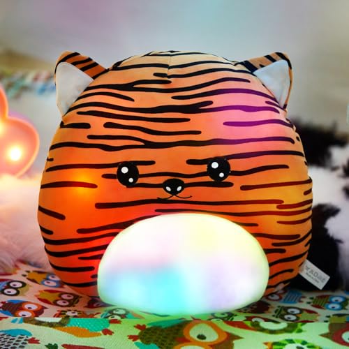CozyWorld LED Tiger Plush Pillow Tiger Stuffed Animal Plush Toy Plushie Toy Squishy Pillow Birthday Christmas Valentine Gift for Kids - Image 5