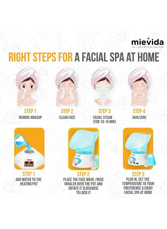 mievida - Steam Vaporizer And Facial Steamer With Two Level Heat Setting And Temperature Control System(Blue) - Image 1