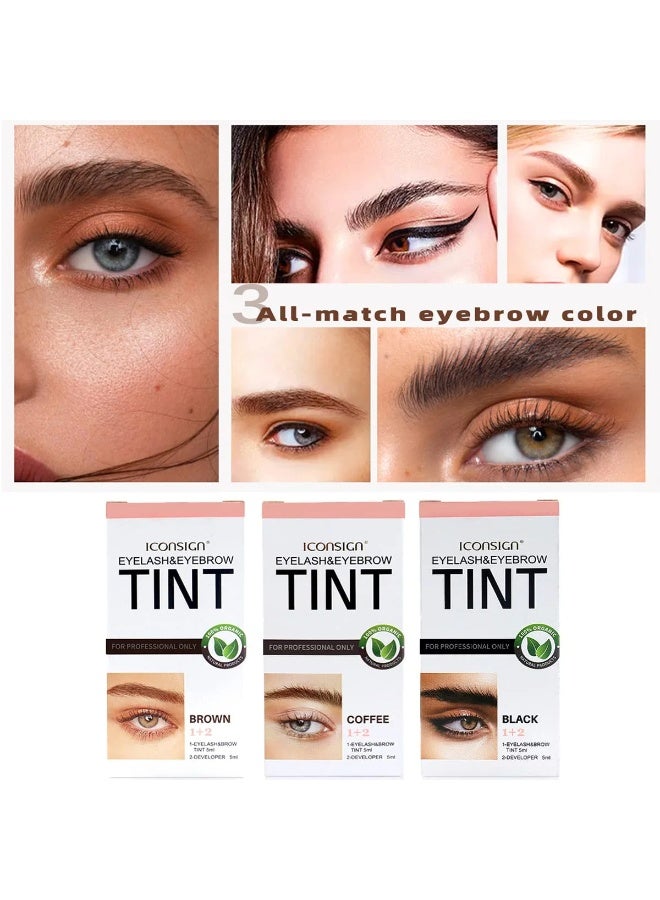 إيكونساين مجموعة صبغ وتلوين الرموش والحواجب من آيكون ساين - متوفرة باللون الأسود والبني والقهوة - Image 2