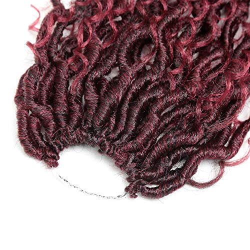 Aipin Faux Goddess Locs Crochet Hair Boho Hippie Locs Wavy Crochet With Curly Hair In Middle And Ends Braids Hair Extensions (8 Packs,14 inch, T530) - Image 4