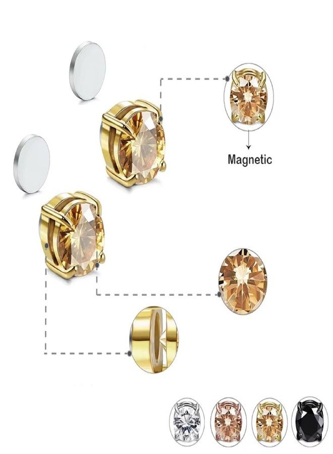 LZD Men Women Stainless Steel Magnetic Stud Earrings Non-Piercing Clip on E42 (Rose Gold) - Image 4