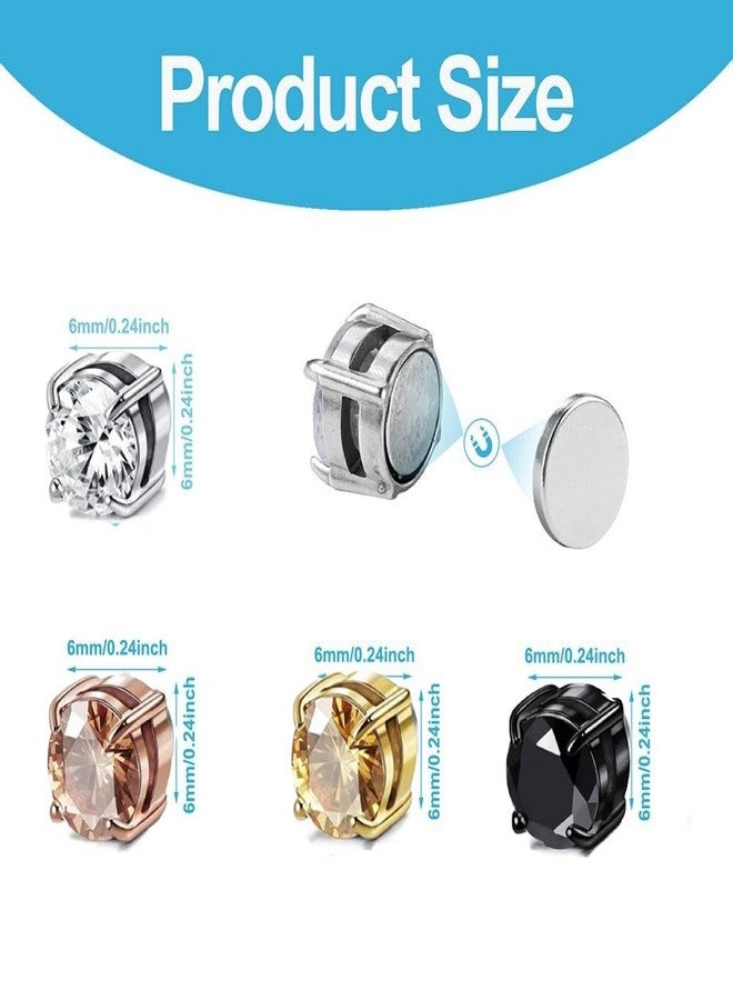 LZD Men Women Stainless Steel Magnetic Stud Earrings Non-Piercing Clip on E42 (Rose Gold) - Image 2