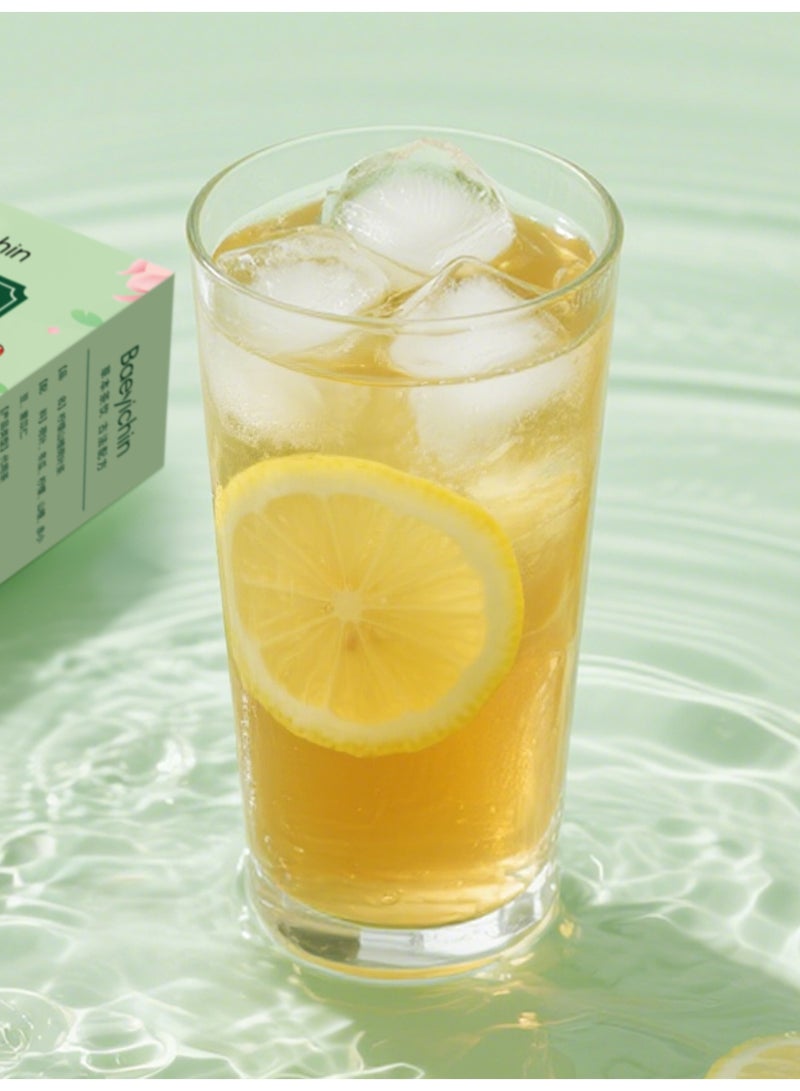 Herbal tea, a blend of traditional foods including lotus leaf tea, tea tree leaves, winter melon, lemon, hawthorn, red beans, and Job's tears, in an organic blend. Packaged herbal slimming tea. 120g (4g*30 sachets) - Image 4