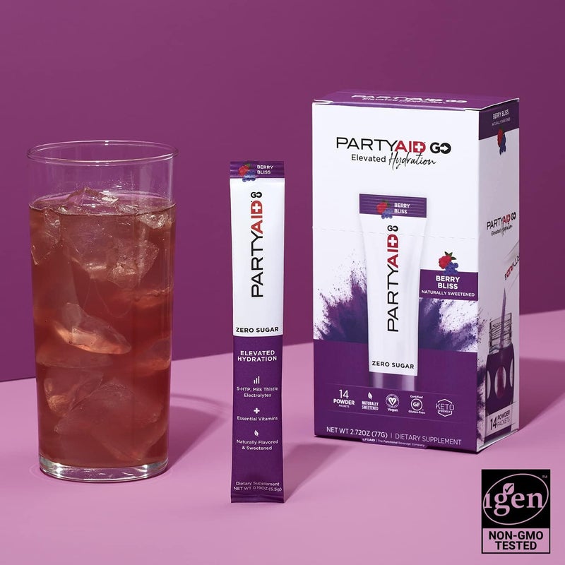 LIFEAID PARTYAID GO اشعر بالراحة الليلة وغداً صفر سكر 5HTP BComplex حليب الشوك إلكتروليتات بدون نكهات أو محليات صناعية خالي من الكافيين 14 حبة عبوة من 1 - Image 4