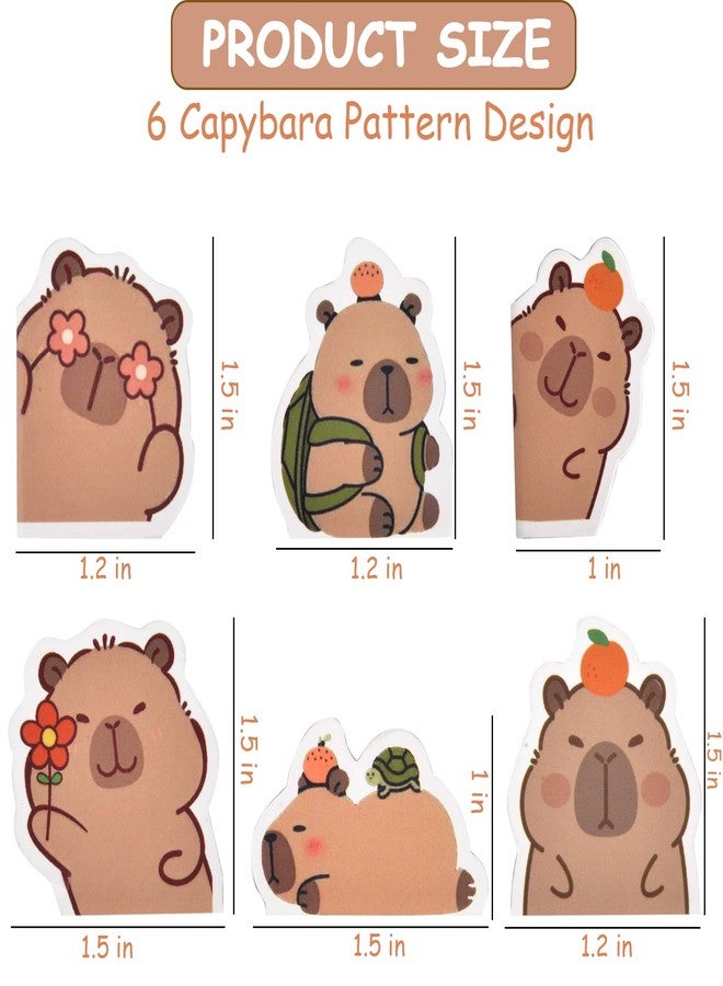 Nerien 6pcs Capybara Magnetic Bookmarks - Cute Book Markers Clip for Reading Women, Capybara Fun Magnet Page Markers for Book Lovers Reader Men Boys Girls, Funny Capybara Gifts for Teachers Students - Image 2
