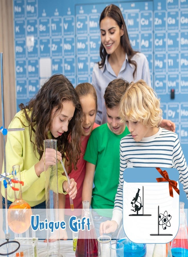فواصل كتب معدنية علمية، مزينة بعناصر الذرة والمجهر، مثالية لرفوف الكتب، وغرف الدراسة المنزلية، وفصول العلوم، وهدية علمية رائعة لمعلمي العلوم، والأساتذة، والعلماء، والمهووسين بالعلوم، والخريجين الجدد، والأصدقاء. - Image 4