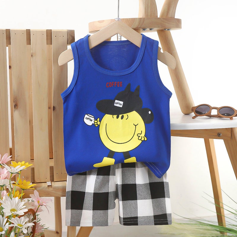Kids Cotton Vest Set Summer 2024 E35-Minions 