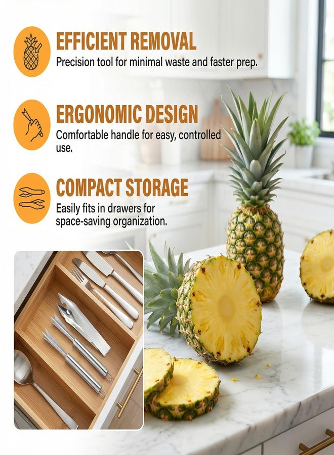 KGCGJVB 2Pcs Pineapple Eye Remover Tool Stainless Steel Peeler and Cutter Multifunctional Fruit Slicer Corer for Peel Peeler Pinapple Cut Kitchen Tools and Accessories - Image 5