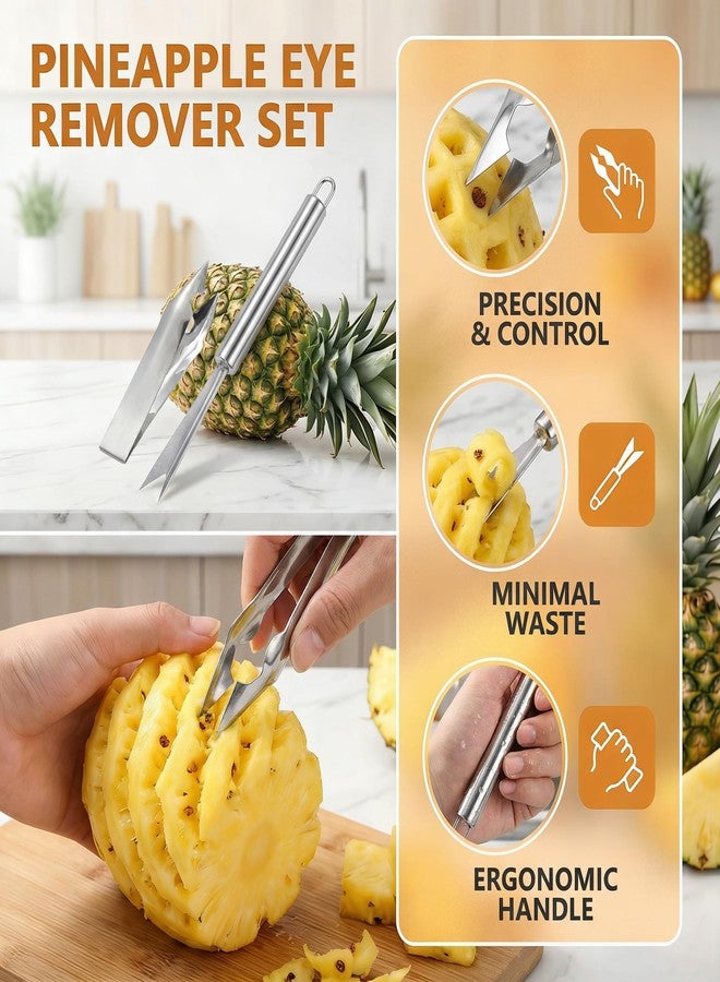 KGCGJVB 2Pcs Pineapple Eye Remover Tool Stainless Steel Peeler and Cutter Multifunctional Fruit Slicer Corer for Peel Peeler Pinapple Cut Kitchen Tools and Accessories - Image 3