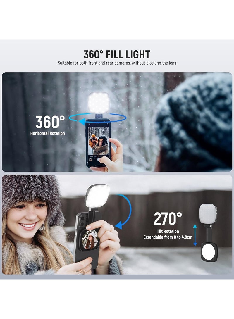 نيوير Neewer Basics NL48B Magnetic Selfie Light with Adjustable Brightness – Clip-On LED Ring Light for Smartphones, Laptops & Tablets (Black) black - Image 5