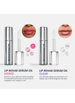 Wonderskin Wonderskin Lip Rehab Serum Oil - Color Changing Lip Oil from Clear to Pink - PH-activated, Non-sticky & Hydrating Tinted Lip Oil for Dry Lips (Kissed)  - Image 5