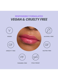 Wonderskin Wonderskin Lip Rehab Serum Oil - Color Changing Lip Oil from Clear to Pink - PH-activated, Non-sticky & Hydrating Tinted Lip Oil for Dry Lips (Kissed)  - Image 3