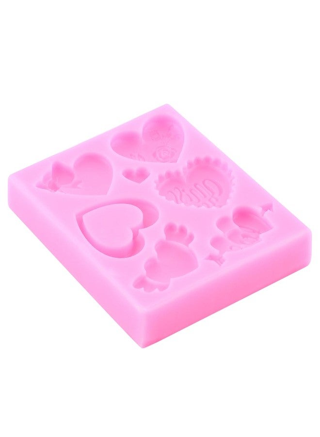 RFGHAC Valentine's Day Fondant Molds Heart Silicone Mold Heart Rose Chocolate Mold for Cake Decorating Cupcake Topper Candy Gum Paste Polymer Clay Set Of 2 - Image 5