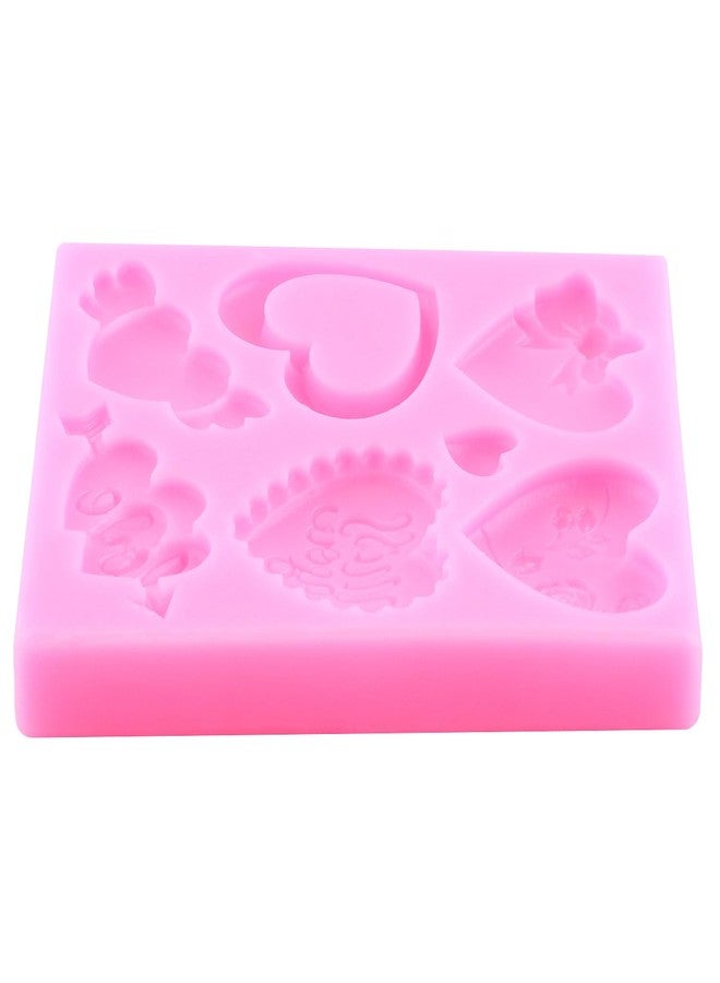 RFGHAC Valentine's Day Fondant Molds Heart Silicone Mold Heart Rose Chocolate Mold for Cake Decorating Cupcake Topper Candy Gum Paste Polymer Clay Set Of 2 - Image 4