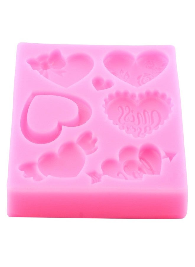 RFGHAC Valentine's Day Fondant Molds Heart Silicone Mold Heart Rose Chocolate Mold for Cake Decorating Cupcake Topper Candy Gum Paste Polymer Clay Set Of 2 - Image 3