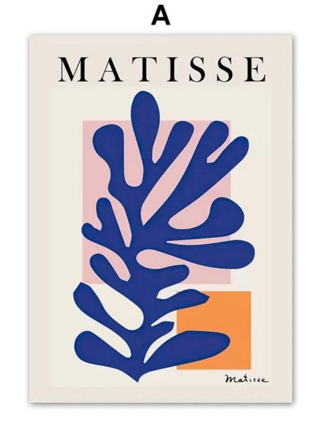 Vintage Matisse Picasso Coral Woman Face Gallery Wall Art Prints Canvas Painting Abstract Posters Pictures For Living Room Decor - Image 1