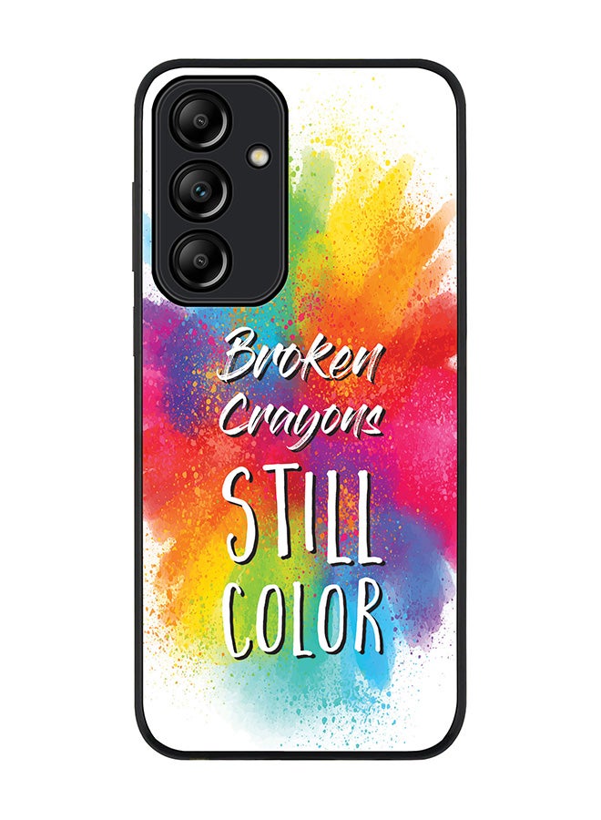 Stylizedd Rugged Black Edge Case for Samsung Galaxy A35, Slim fit Soft Case Flexible Rubber Edges Anti Drop TPU Gel Thin Cover -   Broken Colors - Image 1