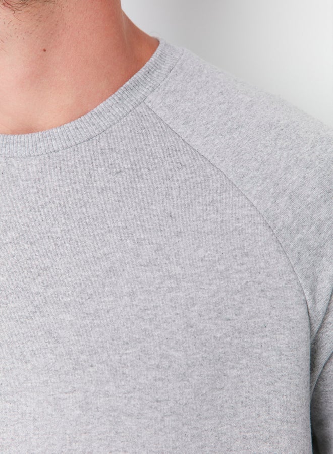 trendyol Grey Melange Regular/Normal Cut Polar Fleece/Warm Sweatshirt - Image 4