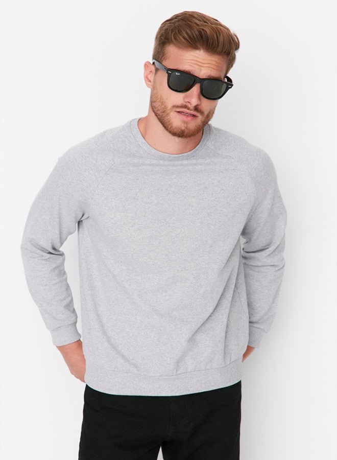trendyol Grey Melange Regular/Normal Cut Polar Fleece/Warm Sweatshirt - Image 2