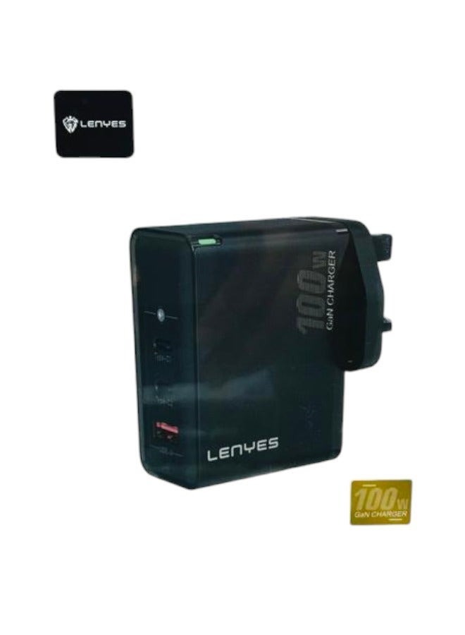 Lenyes 100W GaN Wall Charger with Type C and Type A Ports: Rapid Charging Power for Multiple Devices