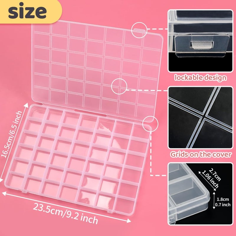 IOOLEEM 42 Grids Plastic Bead Organizer Box, Organizer Container Storage Box, Dividers for bead arts and crafts.(2 Pack) - Image 2