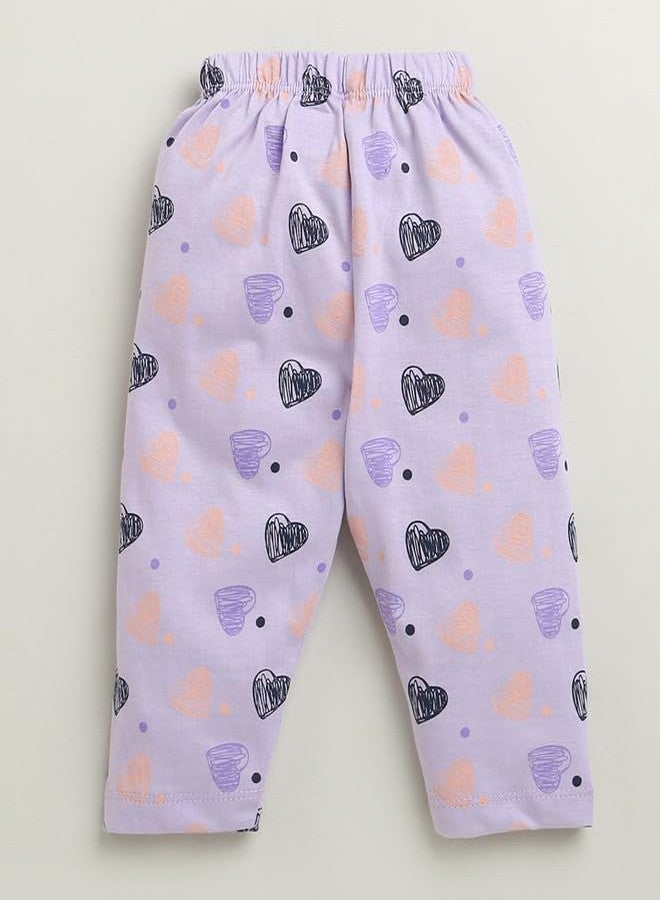 BUMZEE طقم بيجاما وجابلا قطني بأكمام طويلة للبنات من بامزي، لون لافندر - من 0 إلى 3 أشهر (Peb10683B-lvd) - Image 4