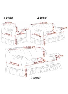 Fabienne 4-Piece Stretchable Sofa Cover Set Woven Jacquard Seven Seater Couch Cover Set 3211 Combination Maroon  - Image 2
