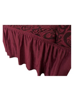 Fabienne 4-Piece Stretchable Sofa Cover Set Woven Jacquard Seven Seater Couch Cover Set 3211 Combination Maroon  - Image 5